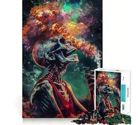 Puzzle da 1000 pezzi con teschio fumé per adolescenti, gioco di logica mentale, silenzioso, tranquillo, taglio preciso, articolo dei desideri di Babbo Natale (50x75cm)
