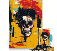 Puzzle da 1000 pezzi con teschio, graffiti e street art, per adulti e ragazzi, ideale per migliorare la memoria, rilassare la mente e creare un'idea regalo di Natale 50x75cm