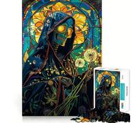 Puzzle da 1000 pezzi con teschio, mietitore e dente di leone per adolescenti, giocattolo intelligente per la casa, taglio preciso, regalo premuroso 38x52cm