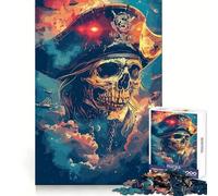 Puzzle da 1000 pezzi con teschio pirata nello spazio per adulti Puzzle, gioco di logica, per la casa, divertimento, taglio fine, regalo di Babbo Natale (50x75cm)