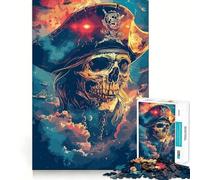 Puzzle da 1000 pezzi con teschio pirata nello spazio per adulti, rompicapo rilassante, arte da assemblare, (38x52cm)