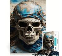 Puzzle da 1000 pezzi con teschio pirata per adolescenti, migliora la memoria, favorisce il rilassamento mentale, ha bordi affilati ed è un regalo creativo (38x26cm)