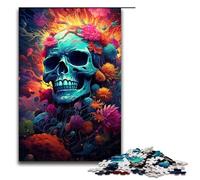 Puzzle da 1000 pezzi con teschio psichedelico colorato per adulti ideale come regalo adatto per adolescenti dai 14 anni in su (dimensioni 75x50 cm)