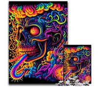 Puzzle da 1000 pezzi con teschio psichedelico, per adulti, gioco rompicapo per adolescenti, regalo perfetto per le feste, 26X38CM/10,23x14,96 pollici.
