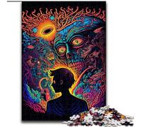 Puzzle da 1000 pezzi con teschio psichedelico, puzzle in legno, dimensioni 50x75cm, gioco per adulti, regalo per famiglie, gioco interattivo, sfida mentale