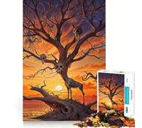 Puzzle da 1000 pezzi con teschio, ramo, radice e animali, ideale per adolescenti Un'attività rilassante e stimolante per la memoria Un'opera d'arte nitida e raffinata 50x75cm