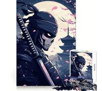 Puzzle da 1000 pezzi con teschio samurai per adulti, ideale per migliorare la memoria, calmare la mente e stimolare la creatività (50x75cm)