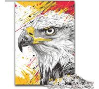 Puzzle da 1000 pezzi con testa d'aquila colorata in legno,perfetto per decorare la casa o l'ufficio,ideale come regalo di Natale 50x75cm,decorazione artistica fai da te,perfetto regalo di compleanno