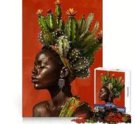 Puzzle da 1000 pezzi con testa di donna nera e castoro per adolescenti, ideale per favorire la concentrazione e il relax, con incastri perfetti (38x26cm)
