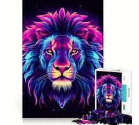 Puzzle da 1000 pezzi con testa di leone rosso per adolescenti, ideale per rafforzare la memoria, rilassante e divertente, con bordi lisci e la lista dei desideri di Babbo Natale (38x52cm)