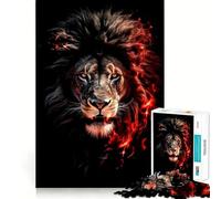 Puzzle da 1000 pezzi con testa di leone rosso per adolescenti, stimola la memoria, favorisce la calma e il relax, con taglio di alta qualità, un regalo speciale (50x75cm)