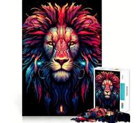 Puzzle da 1000 pezzi con testa di leone rosso per adulti e ragazzi, gioco di logica solido, silenzioso e divertente, taglio di precisione, Babbo Natale, scegli il tuo desiderio (50x75cm)
