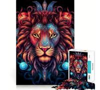 Puzzle da 1000 pezzi con testa di leone rosso per adulti e ragazzi, gioco di logica solido, silenzioso e divertente, taglio di precisione, Babbo Natale, scegli il tuo desiderio (38x52cm)