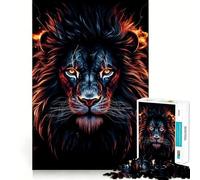 Puzzle da 1000 pezzi con testa di leone rosso per adulti, gioco per allenare la mente, morbido e rilassante, da assemblare, un regalo perfetto (38x26cm)