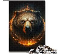 Puzzle da 1000 pezzi con testa di orso di fuoco, puzzle impossibili per adulti, dimensioni 50x75cm, regalo per uomini e donne, per tutti i giorni e per occasioni speciali.