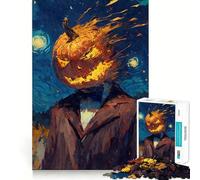 Puzzle da 1000 pezzi con testa di zucca e tema Notte stellata, ideale per adolescenti, gioco di logica e divertimento per tutta la famiglia, taglio di qualità, regalo elegante (38x52cm)