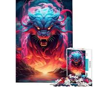 Puzzle da 1000 pezzi con tigre al neon per adolescenti gioco interattivo educativo sfida e regalo per donne e uomini decorazione per la casa (dimensioni 38x26cm)