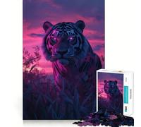 Puzzle da 1000 pezzi con tigre al tramonto, ideale per adulti Migliora la memoria, rilassa la mente e offre bordi precisi Lista dei desideri di Babbo Natale 38x26cm