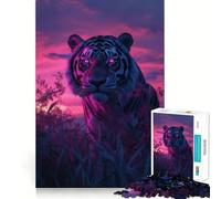 Puzzle da 1000 pezzi con tigre al tramonto, ideale per ragazzi Gioco di abilità mentale, design semplice e divertente, regalo memorabile 50x75cm