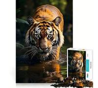 Puzzle da 1000 pezzi con tigre, animali selvatici, ideale per adolescenti Un gioco stimolante per la mente, divertente da condividere Una sorpresa piacevole e nitida 38x26cm