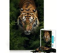 Puzzle da 1000 pezzi con tigre che cammina nell'erba per adulti, gioco intelligente per interni, taglio liscio, Babbo Natale, scegli il tuo desiderio 50x75cm