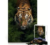 Puzzle da 1000 pezzi con tigre che cammina nell'erba per adulti, gioco intelligente per interni, taglio liscio, Babbo Natale, scegli il tuo desiderio 50x75cm