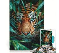 Puzzle da 1000 pezzi con tigre del Bengala nella giungla gioco rilassante antistress intellettuale collezione d'artista belle arti 50x75cm