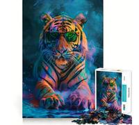 Puzzle da 1000 pezzi con tigre dipinta a colori vivaci, ideale per ragazzi, un gioco che stimola la mente Design accogliente e rilassante, perfetto per l'assemblaggio e come regalo 50x75cm
