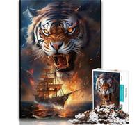 Puzzle da 1000 pezzi con tigre e anime per adolescenti antistress sfida difficile migliora l'amore tra coppie (50x75cm)