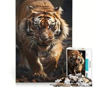 Puzzle da 1000 pezzi con tigre in agguato decorazione da parete regalo di compleanno compleanno e Natale 50x75cm