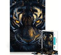 Puzzle da 1000 pezzi con tigre in primo piano, ideale per adulti, gioco intelligente e divertente per tutta la famiglia, con bordi lisci, perfetto per esporre opere d'arte 50x75cm
