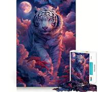 Puzzle da 1000 pezzi con tigre in stile fantasy giapponese, ideale per ragazzi, un gioco stimolante per la mente, perfetto per attività domestiche, con dettagli nitidi e un regalo speciale 38x52cm