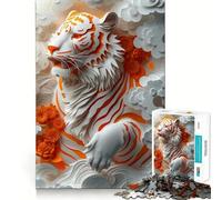 Puzzle da 1000 pezzi con tigre tra le nuvole, ideale per adolescenti Gioco di logica e svago, con bordi trasparenti Oggetto da collezione 38x26cm