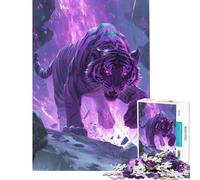 Puzzle da 1000 pezzi con tigre viola gioco rilassante giocattolo avvincente per coltivare la pazienza ottimo regalo di compleanno (dimensioni 50x75cm)