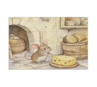 Puzzle da 1000 pezzi con topo che si intrufola nella fabbrica di formaggio, puzzle per adulti
