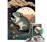 Puzzle da 1000 pezzi con topo stile Ukiyo Giappone e Cina Un gioco educativo divertente e umoristico perfetto per decorare le pareti adatto a ragazzi dai 14 anni in su (50x75cm)
