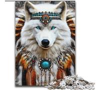 Puzzle da 1000 pezzi con totem del lupo per adolescenti, regalo di compleanno per trascorrere il tempo in casa, regali, decorazione murale per 14+ anni (50x75cm)