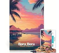 Puzzle da 1000 pezzi con tramonto a Bora Bora,gioco di precisione a incastro,giocattolo creativo e divertente,gioco rilassante,regalo di Natale per la tranquillità 50x75cm