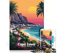 Puzzle da 1000 pezzi con tramonto a Città del Capo,taglio netto,arte,logica,gioco di pensiero,relax,regalo di compleanno divertente (38x52cm)