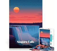 Puzzle da 1000 pezzi con tramonto alle Cascate del Niagara per adulti e ragazzi, ideale per stimolare le capacità cognitive, con bordi precisi e un regalo elegante (50x75cm)