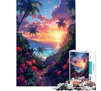 Puzzle da 1000 pezzi con tramonto alle Hawaii pixel art gioco per famiglie sfida per l'intelligenza giocattolo avvincente ottimo regalo per chi ama giocare e migliorare la memoria (dimensioni 38x52cm)