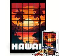 Puzzle da 1000 pezzi con tramonto alle Hawaii,taglio preciso,divertente sfida per la mente,gioco per il relax,regalo artistico di Natale (38x26cm)