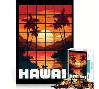 Puzzle da 1000 pezzi con tramonto alle Hawaii,taglio senza soluzione di continuità,gioco stimolante per la mente,attività rilassante,divertente,regalo di compleanno,hobby (50x75cm)