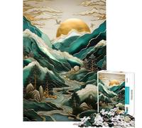 Puzzle da 1000 pezzi con tramonto astratto e gru Puzzle da 1000 pezzi per la decorazione della casa Perfetto come regalo (38x52cm)