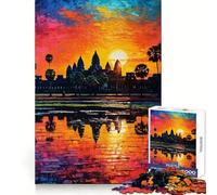 Puzzle da 1000 pezzi con tramonto di Angkor Wat per adulti ideale per lo sviluppo delle capacità cognitive per il relax e il divertimento con chiusura a incastro un'elegante idea regalo per Natale