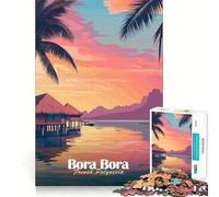 Puzzle da 1000 pezzi con tramonto di Bora Bora Divertimento assicurato,stimola la mente,ideale per momenti di relax e tranquillità,perfetto come regalo di Natale 38x52cm