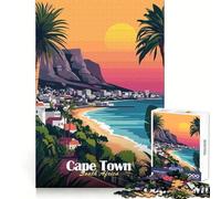 Puzzle da 1000 pezzi con tramonto di Città del Capo per adolescenti, per lo sviluppo cognitivo e della memoria, un passatempo rilassante, con tagli precisi e un'atmosfera natalizia gioiosa (38x26cm)