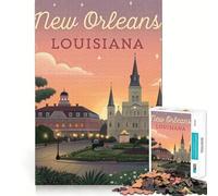 Puzzle da 1000 pezzi con tramonto di New Orleans per adulti e ragazzi, ideale per stimolare le capacità cognitive, con bordi precisi e un regalo elegante (50x75cm)