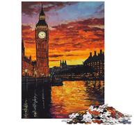 Puzzle da 1000 pezzi con tramonto londinese e luci fluorescenti ideale per adolescenti perfetto per una sfida di velocità a mano libera per compleanni e Natale Un giocattolo che crea dipendenza