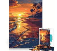 Puzzle da 1000 pezzi con tramonto panoramico sulla spiaggia, ideale per adulti Gioco di logica stimolante, rilassante, con bordi trasparenti Regalo perfetto (38x26cm)